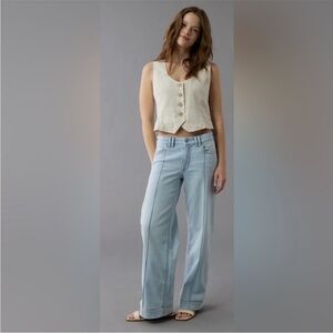 AE Dreamy Drape Low-Rise Wide-Leg Jean